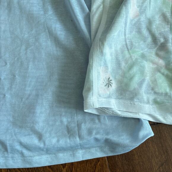 Athleta Girl Perfect Pair Athletic Tank Top Blue Green Printed Sz XL/14 Set of 2 - Picture 11 of 12